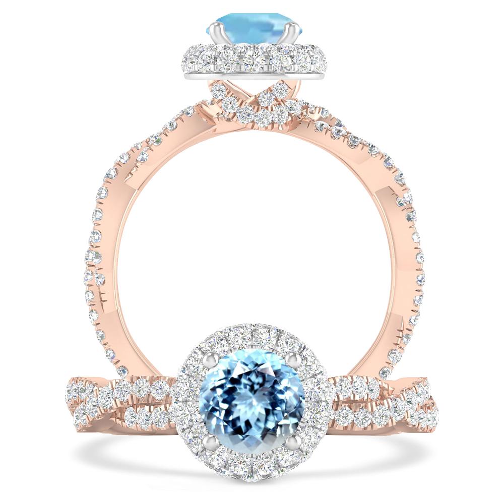 Rose Gold - Aquamarine