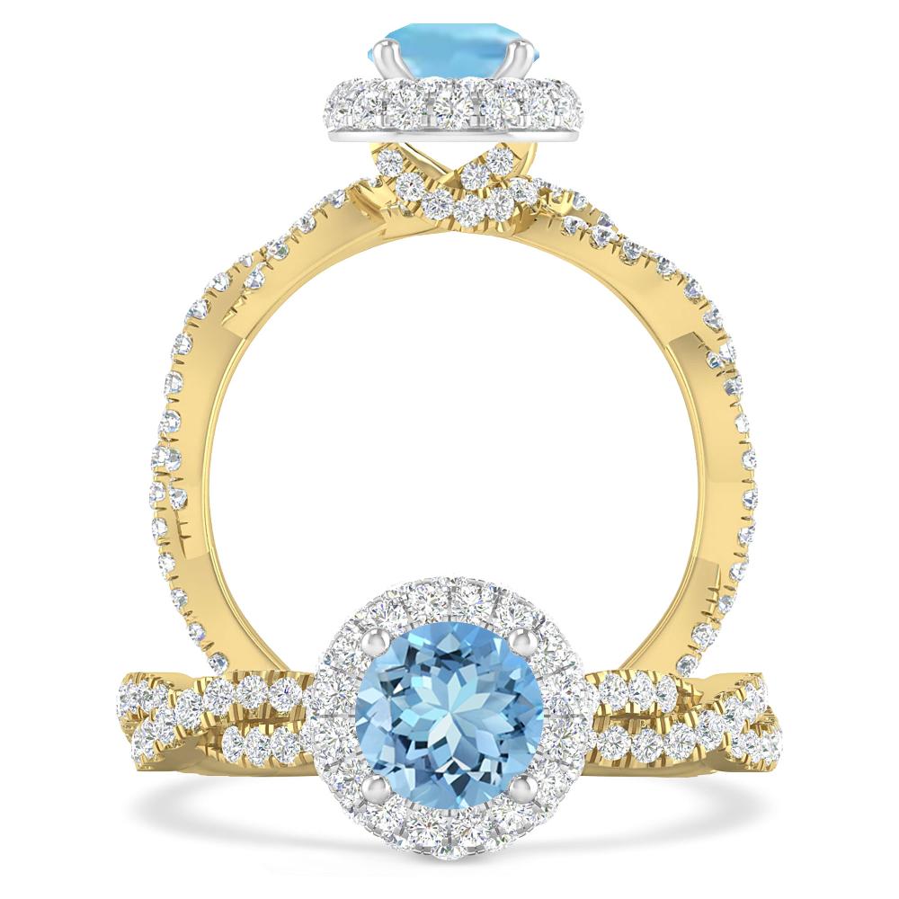 Yellow Gold - Aquamarine