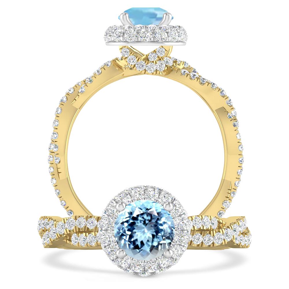 Yellow Gold - Aquamarine