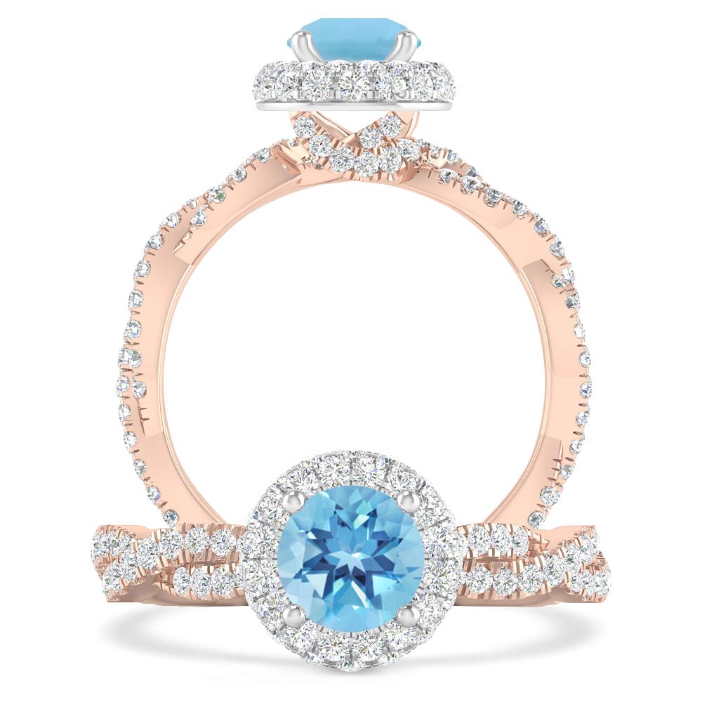 Rose Gold - Blue Topaz