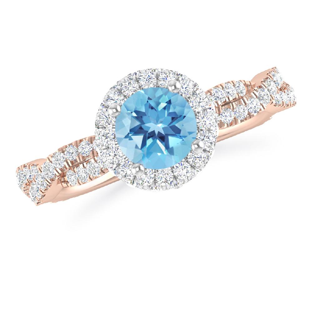 Rose Gold - Blue Topaz