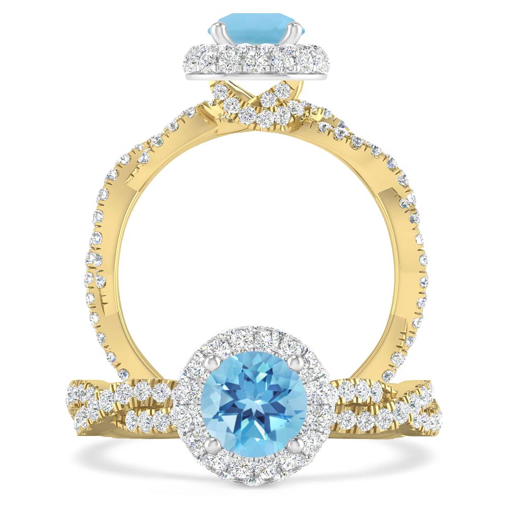 Yellow Gold - Blue Topaz