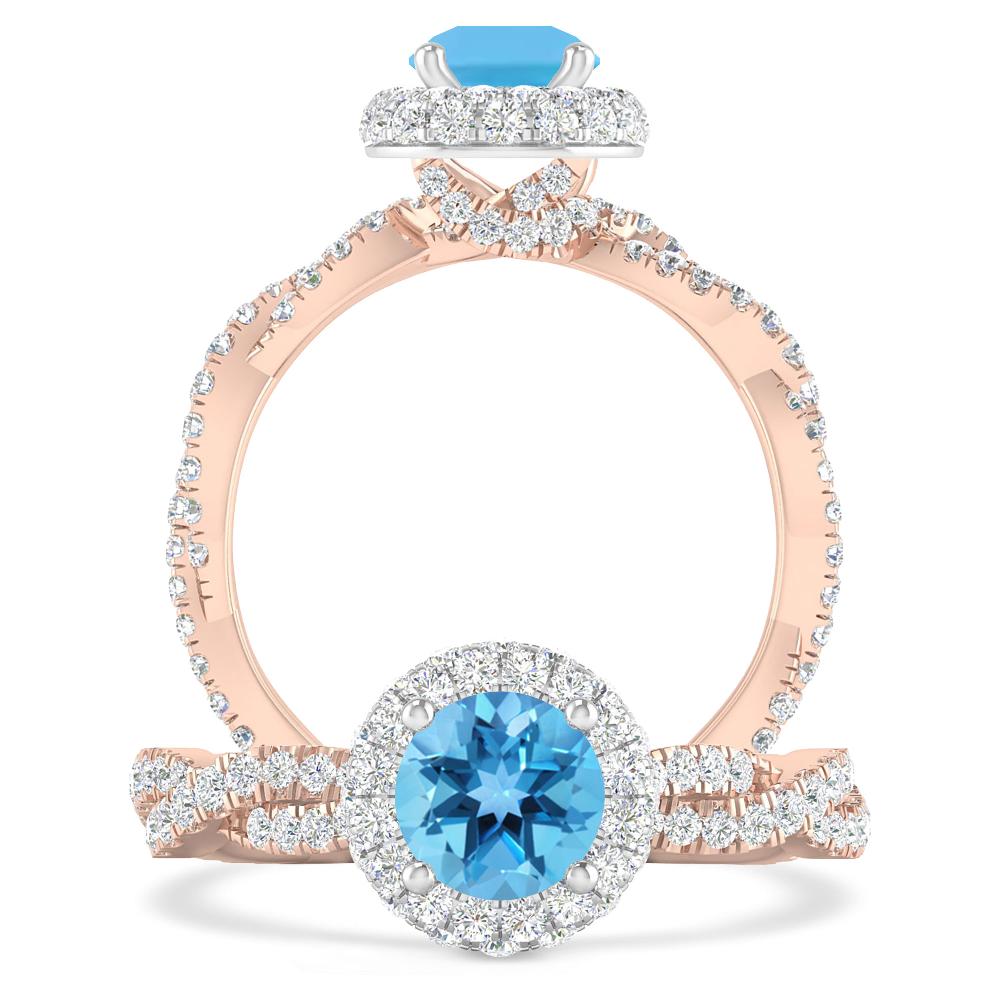 Rose Gold - Blue Topaz