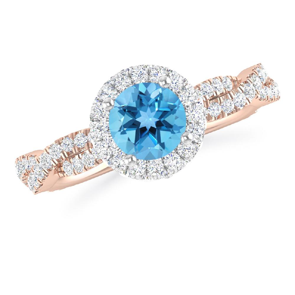 Rose Gold - Blue Topaz