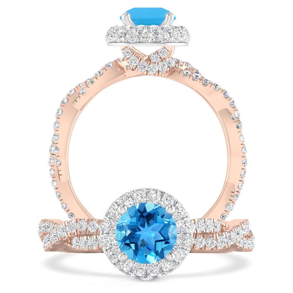 Rose Gold - Blue Topaz