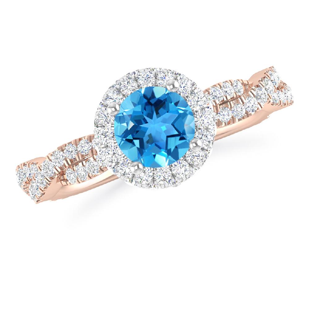 Rose Gold - Blue Topaz