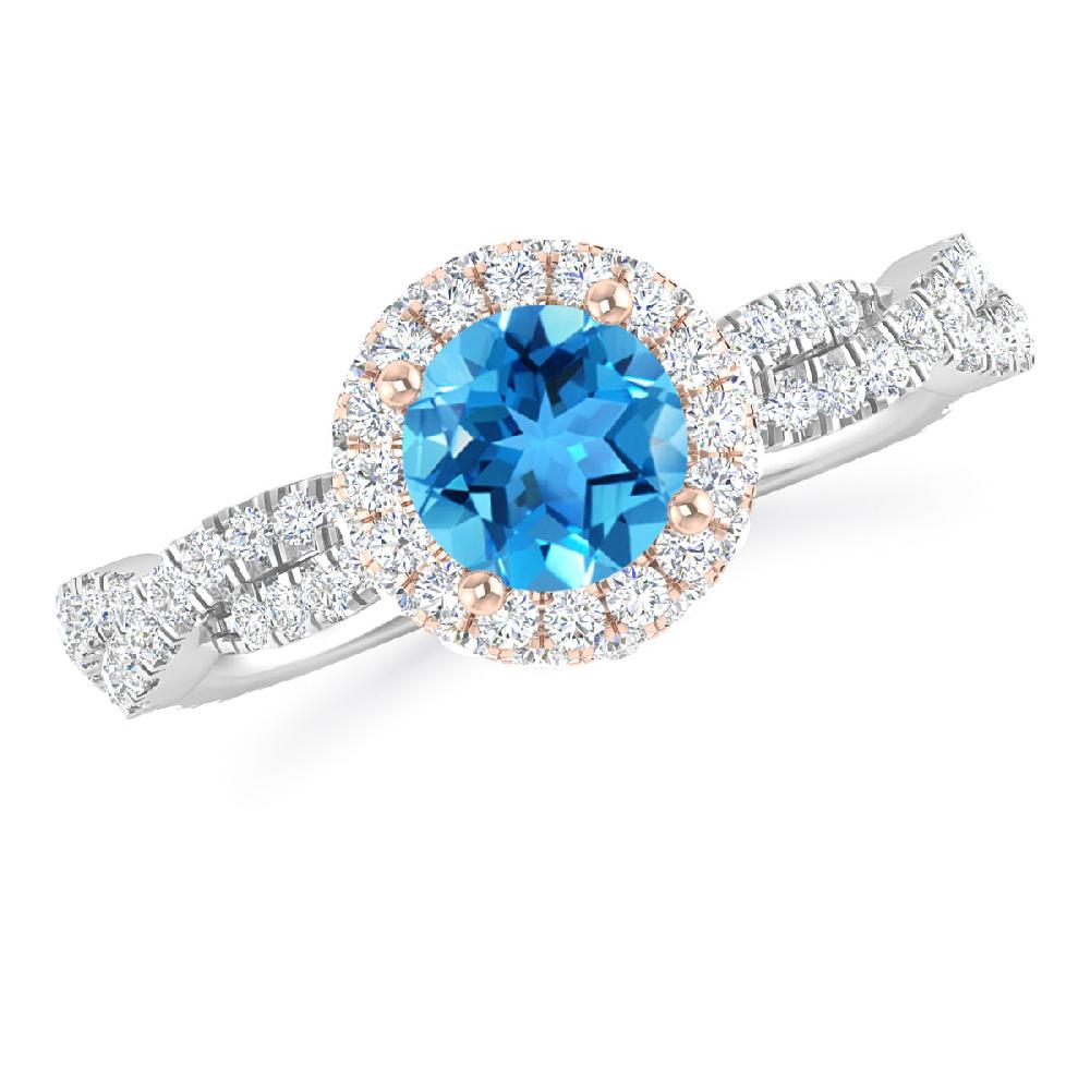 White Gold - Blue Topaz