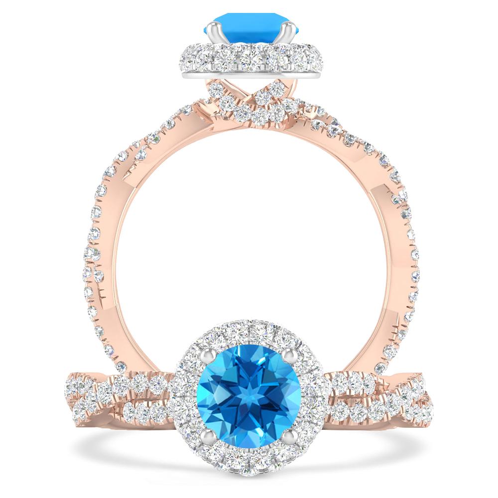 Rose Gold - Blue Topaz