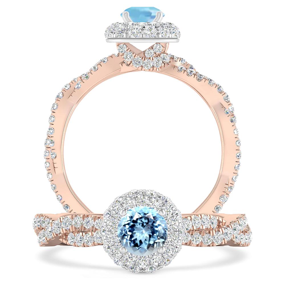 Rose Gold - Aquamarine