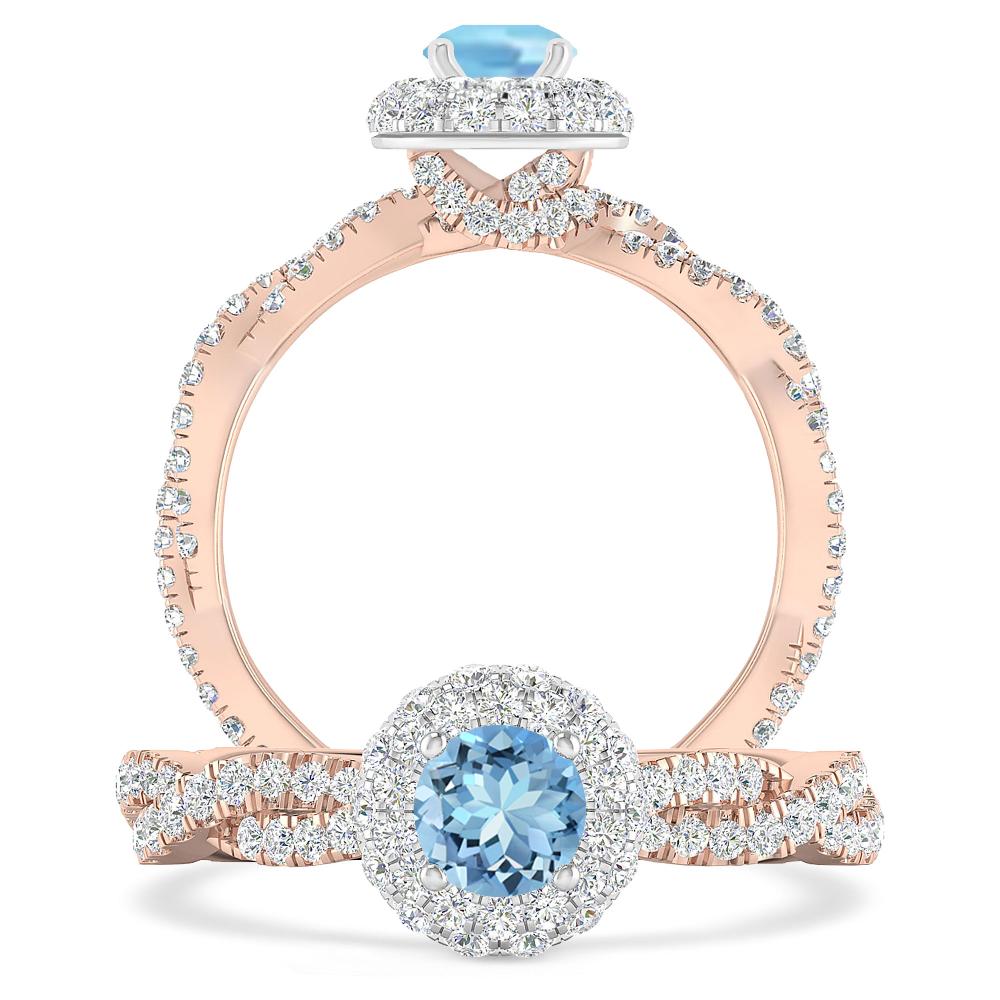 Rose Gold - Aquamarine