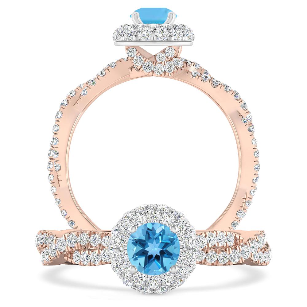 Rose Gold - Blue Topaz