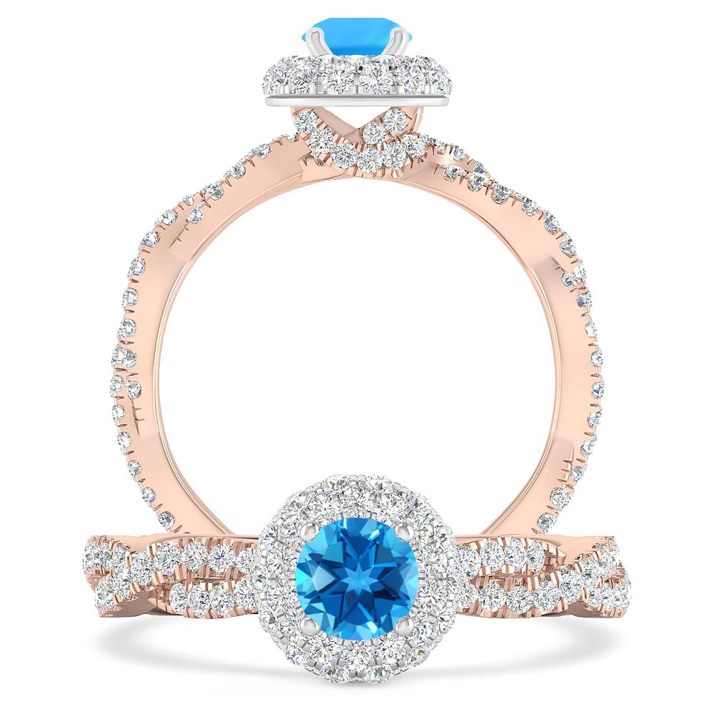 Rose Gold - Blue Topaz