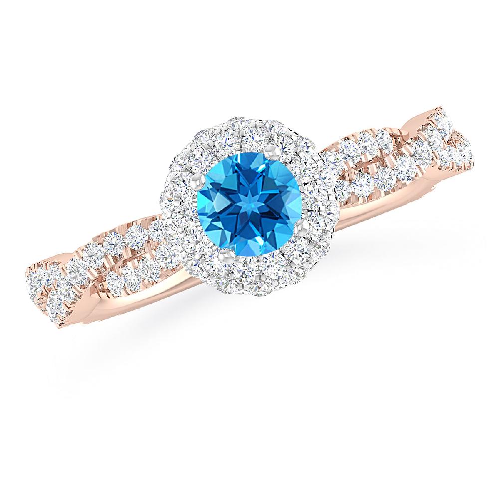 Rose Gold - Blue Topaz