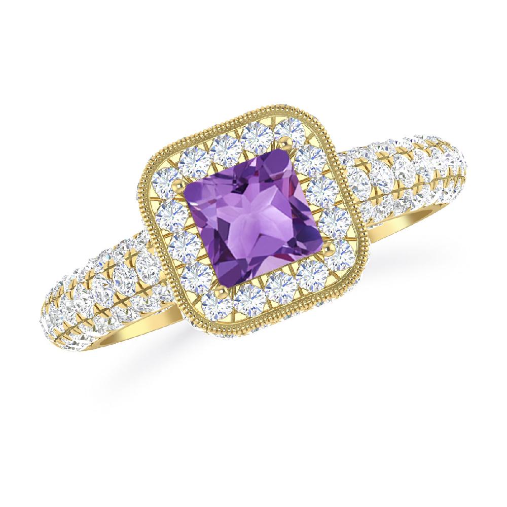 Yellow Gold - Amethyst