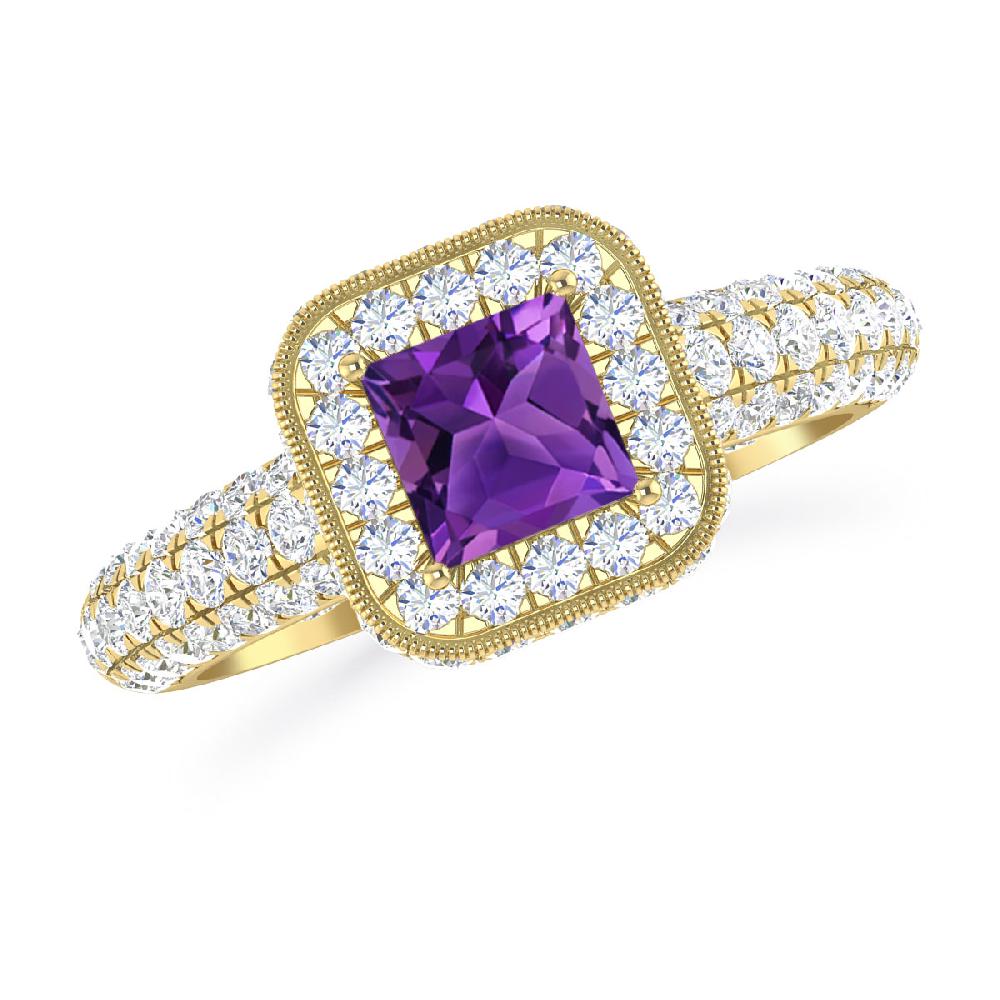 Yellow Gold - Amethyst