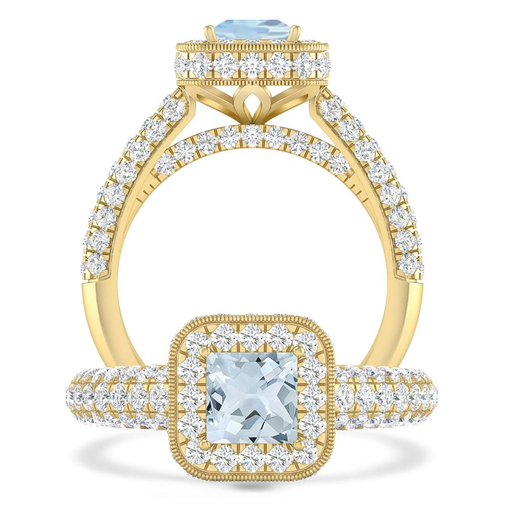 Yellow Gold - Aquamarine