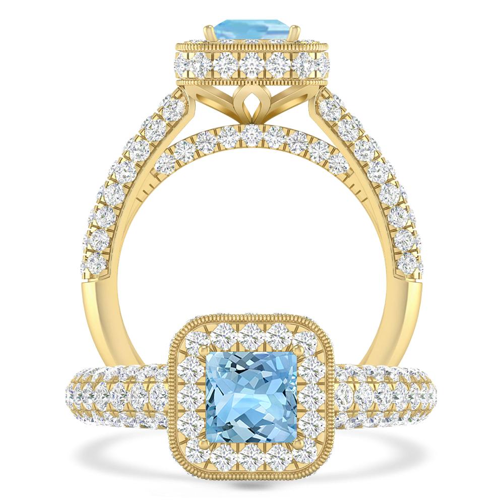 Yellow Gold - Aquamarine