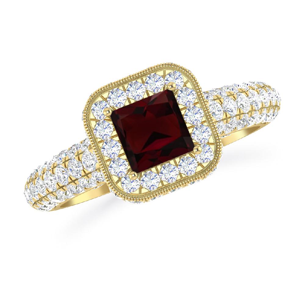 Yellow Gold - Garnet