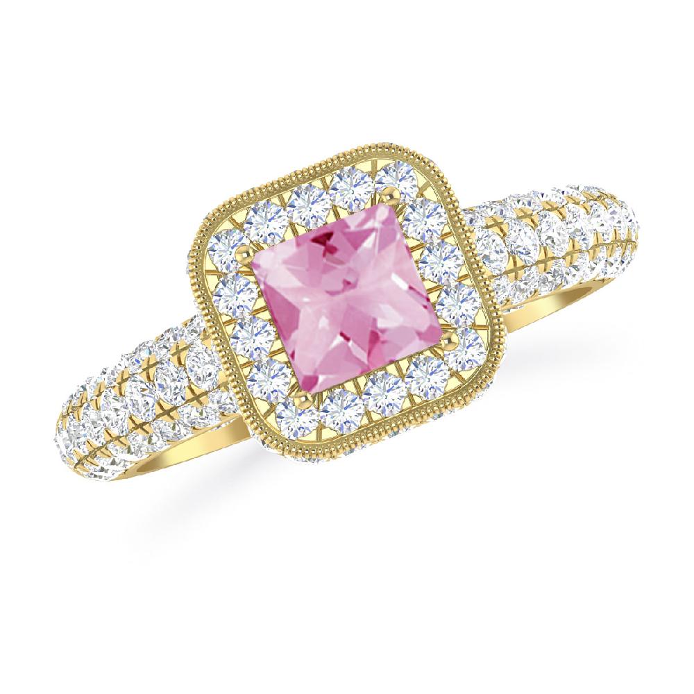 Yellow Gold - Pink Tourmaline