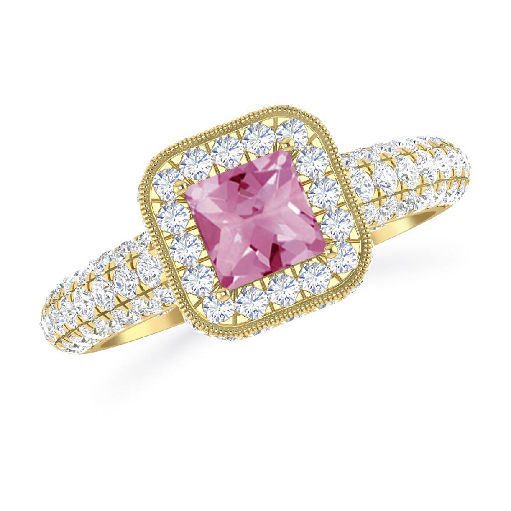 Yellow Gold - Pink Tourmaline