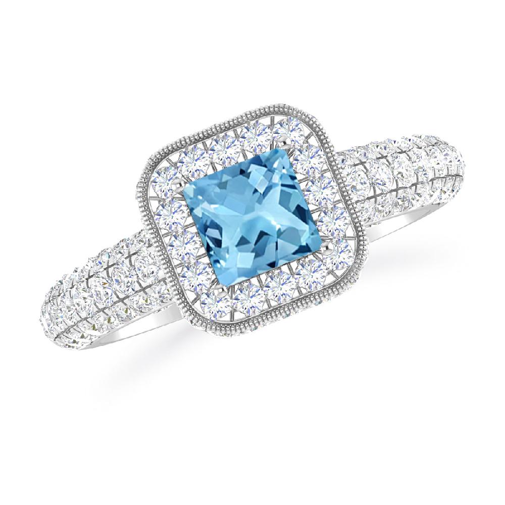 White Gold - Blue Topaz