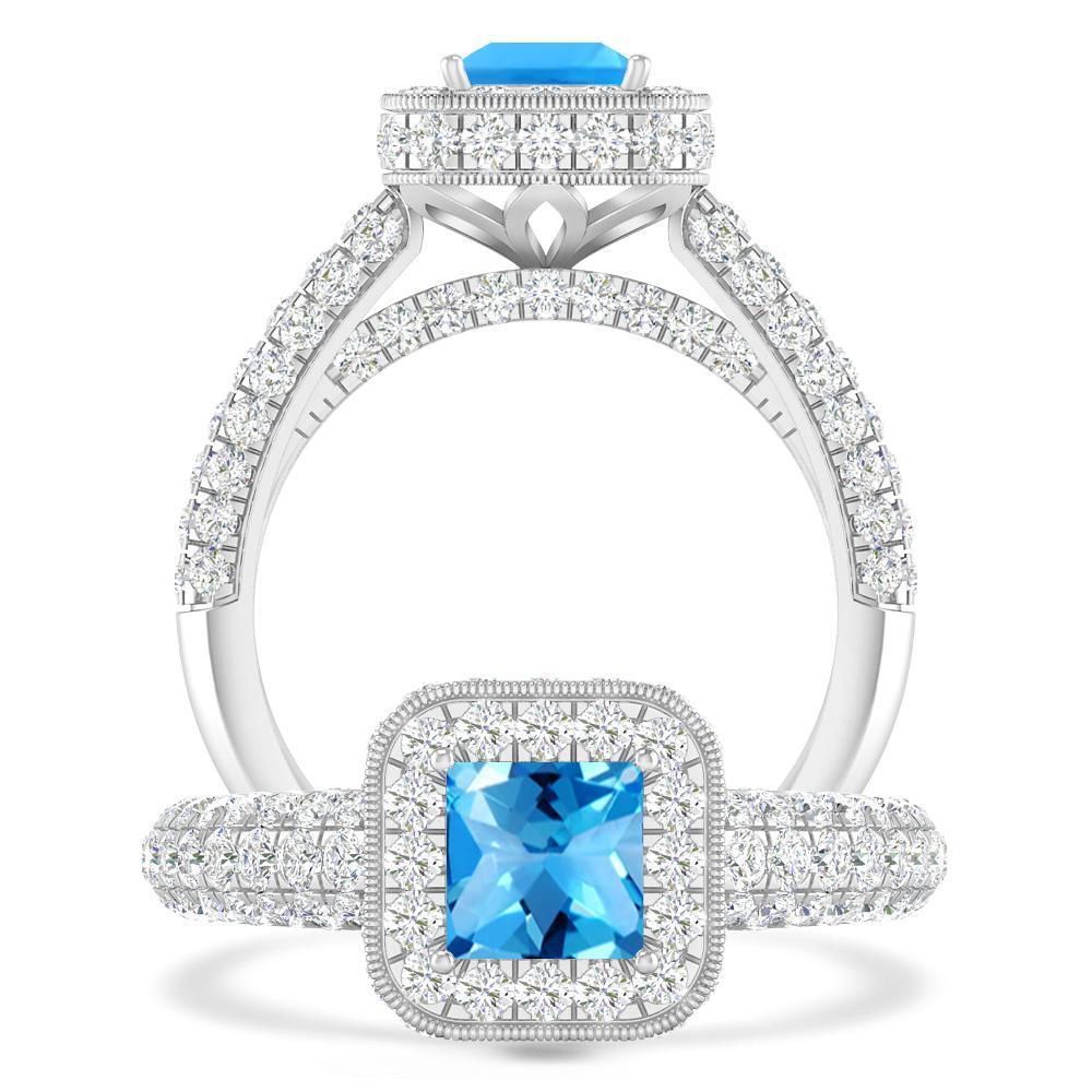 White Gold - Blue Topaz