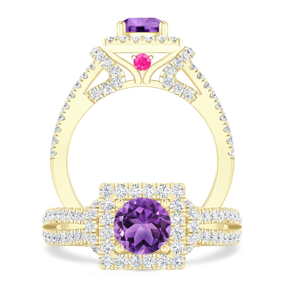 Yellow Gold - Amethyst