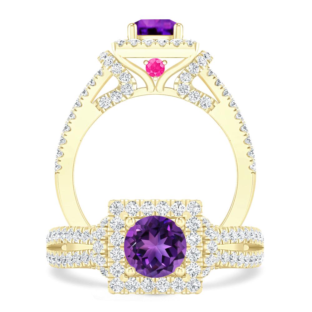 Yellow Gold - Amethyst