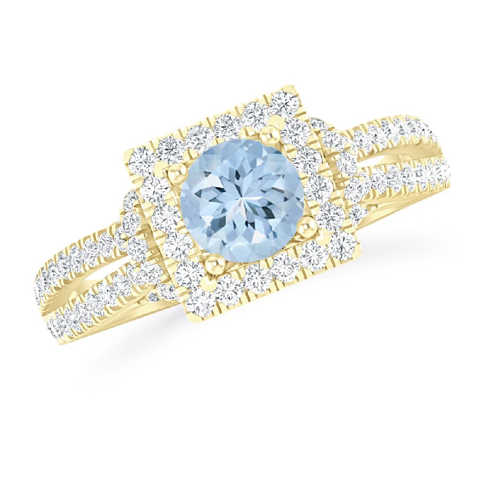 Yellow Gold - Aquamarine