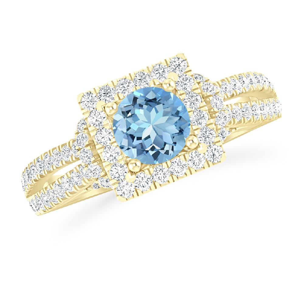 Yellow Gold - Aquamarine