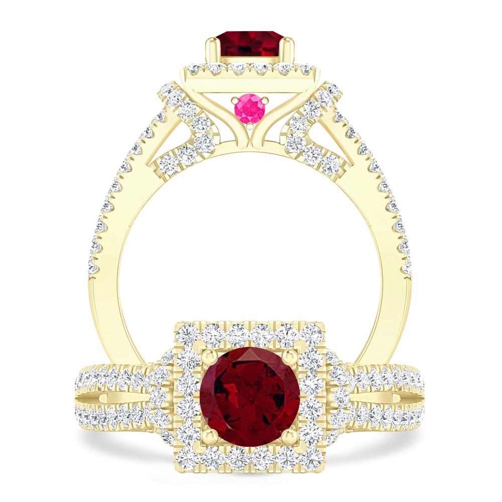 Yellow Gold - Garnet