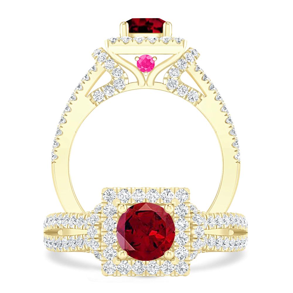 Yellow Gold - Garnet