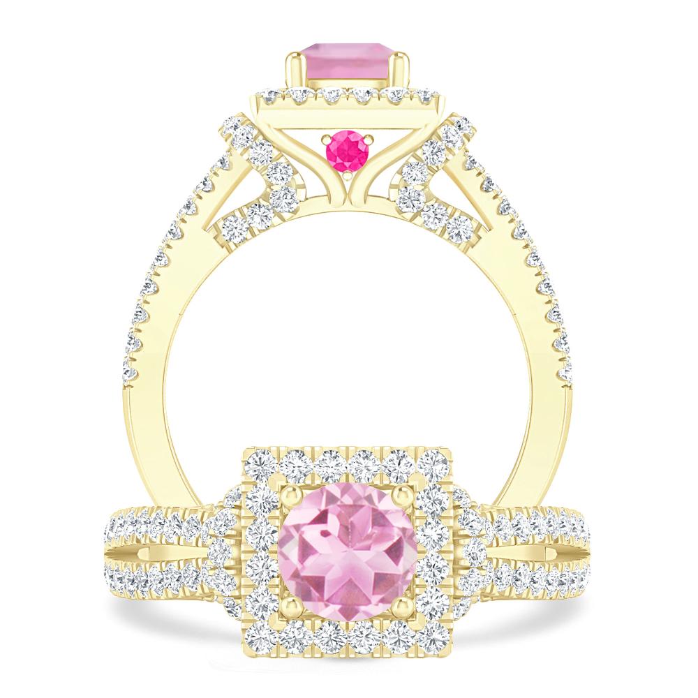 Yellow Gold - Pink Tourmaline