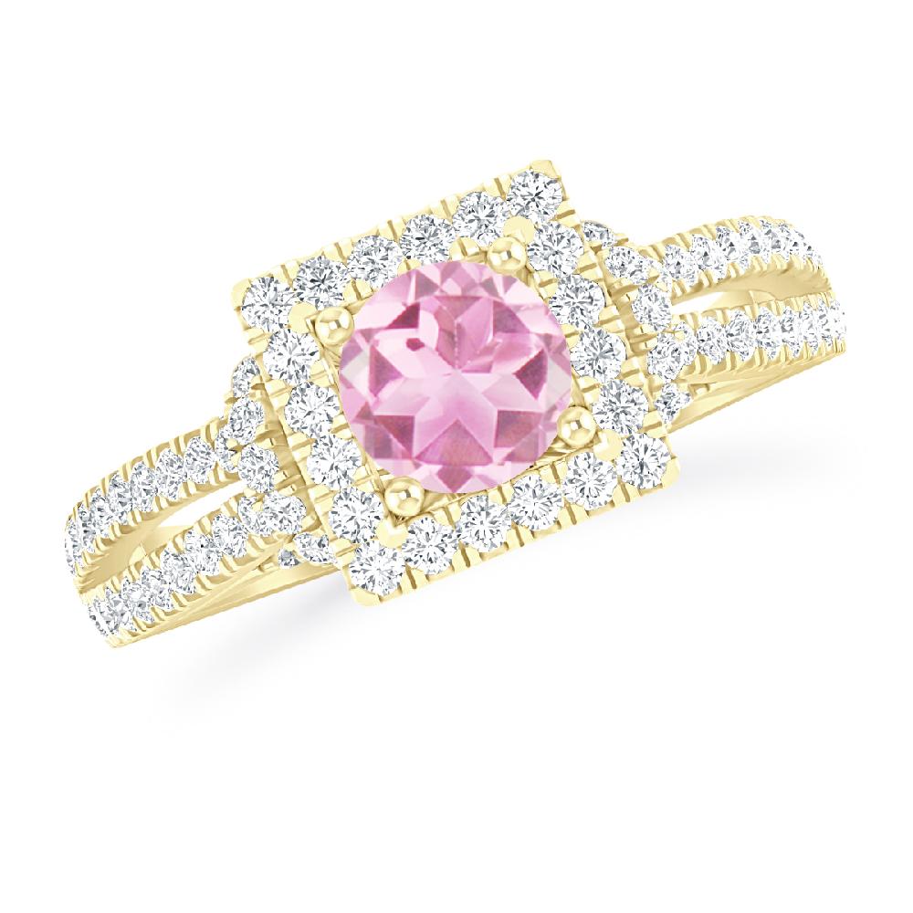 Yellow Gold - Pink Tourmaline