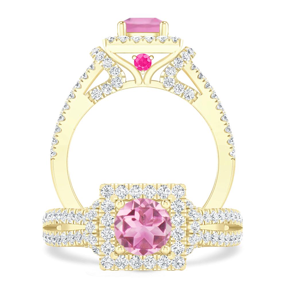 Yellow Gold - Pink Tourmaline