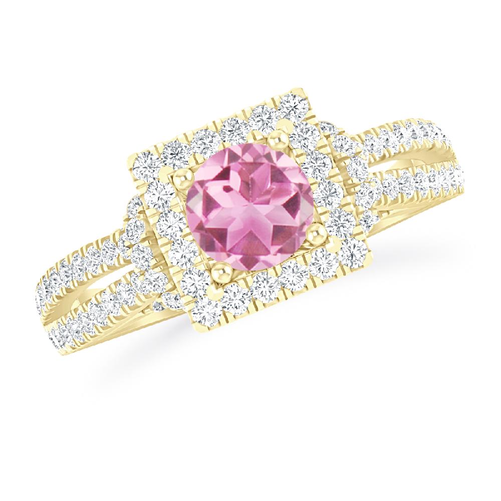 Yellow Gold - Pink Tourmaline