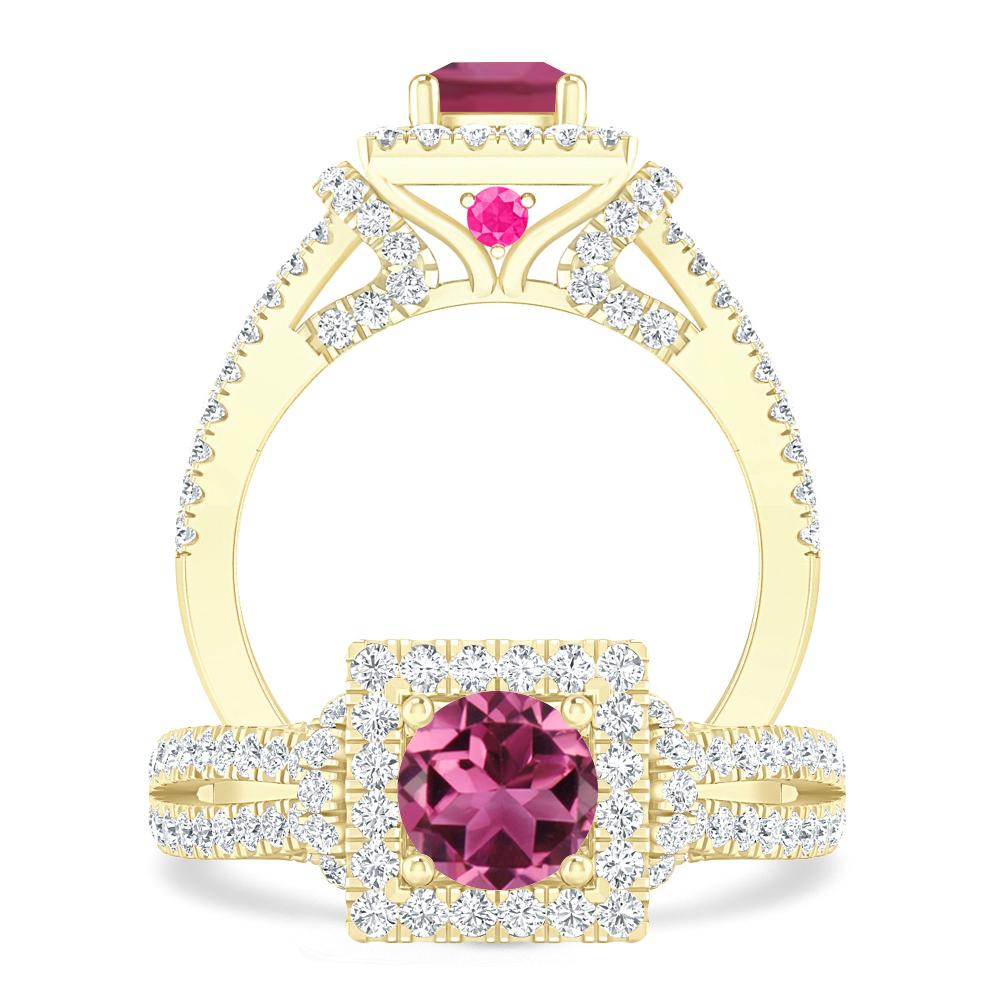 Yellow Gold - Pink Tourmaline