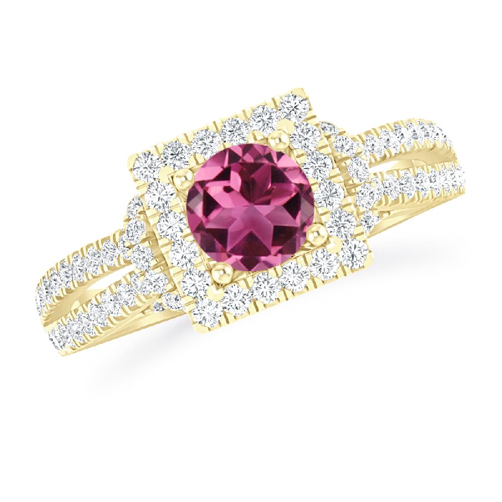 Yellow Gold - Pink Tourmaline