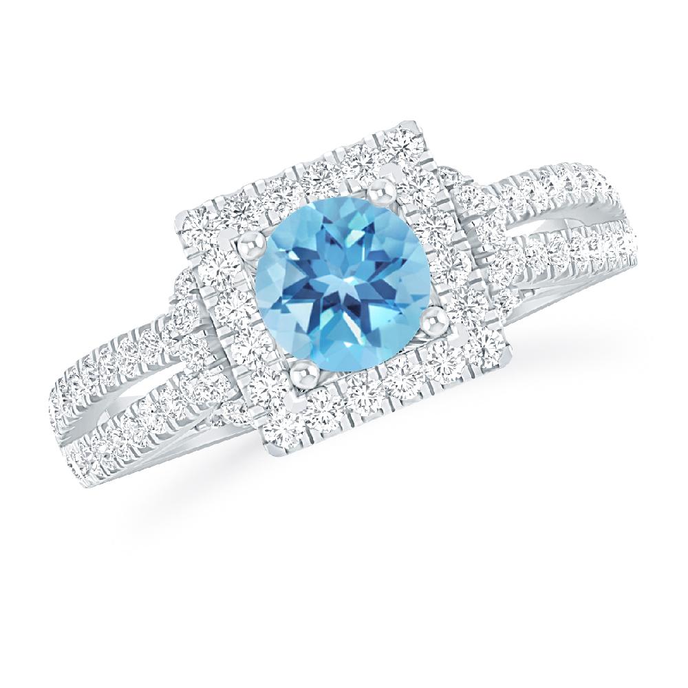 White Gold - Blue Topaz