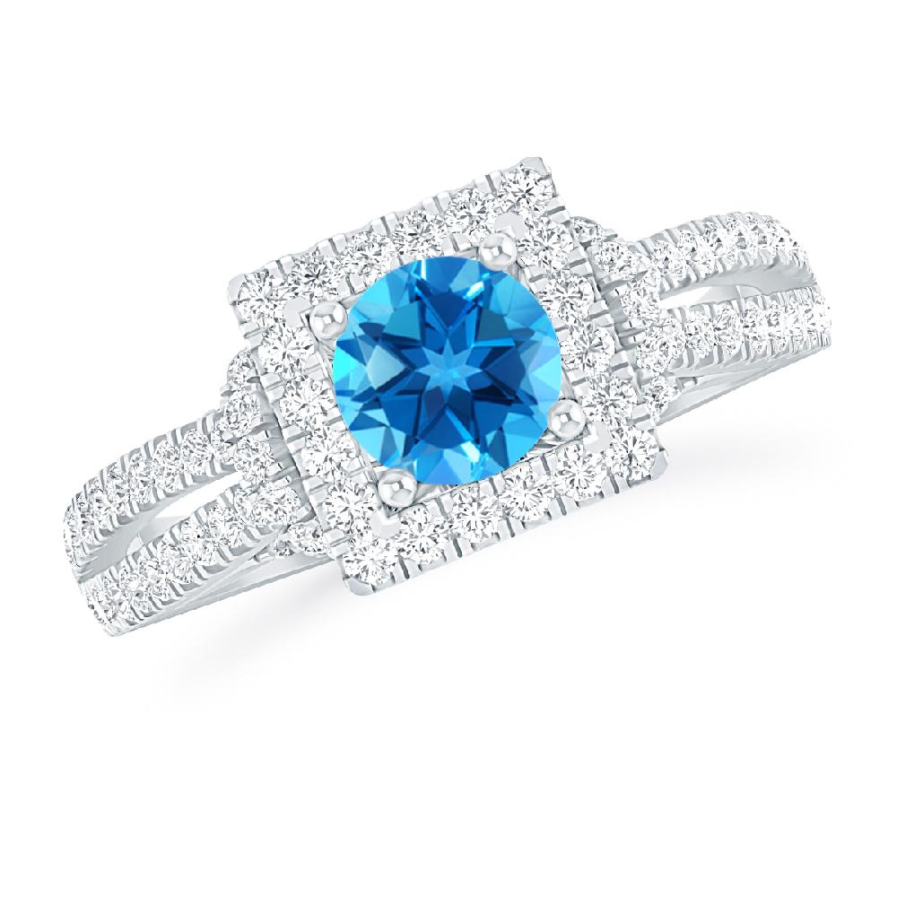 White Gold - Blue Topaz