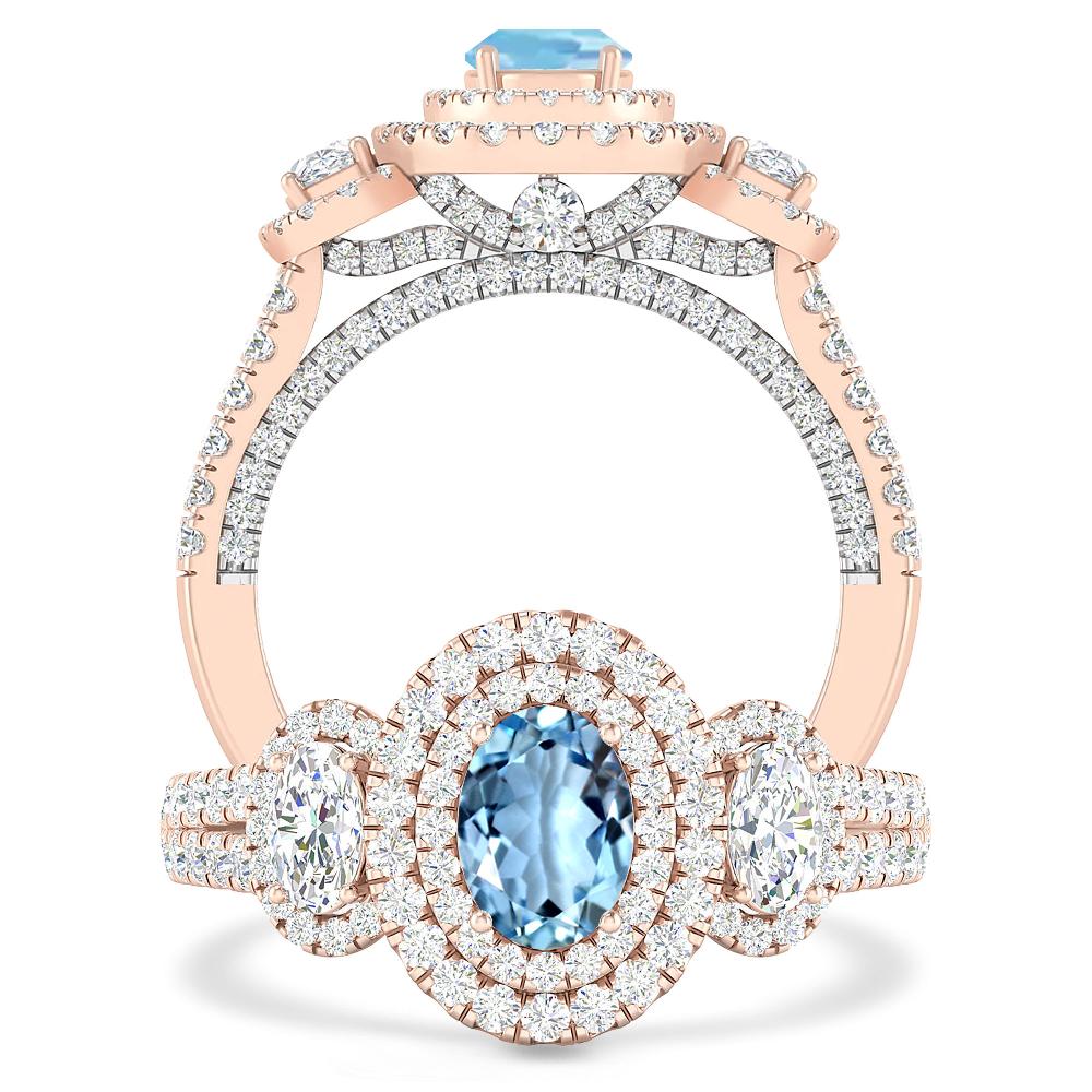 Rose Gold - Aquamarine