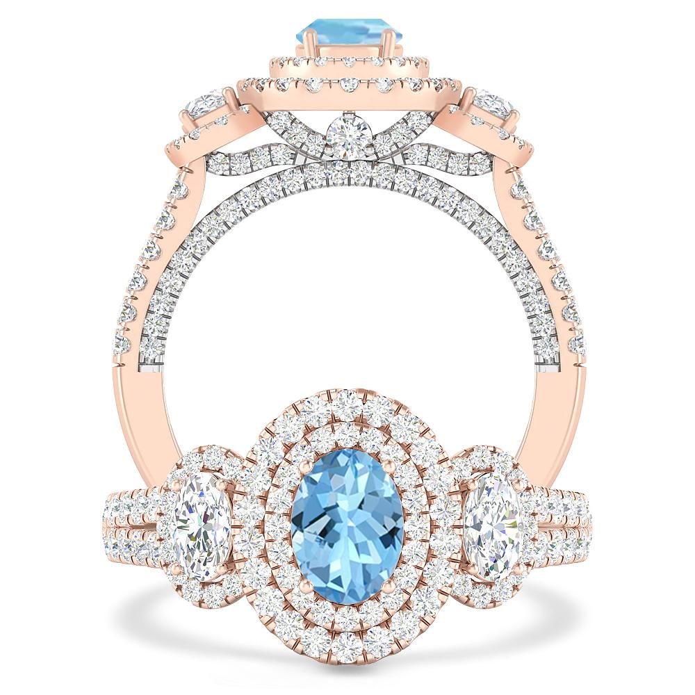 Rose Gold - Aquamarine