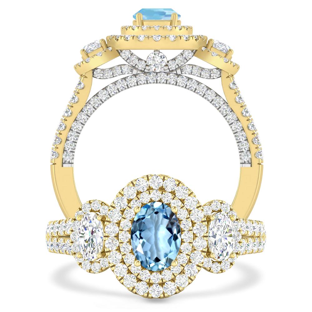 Yellow Gold - Aquamarine