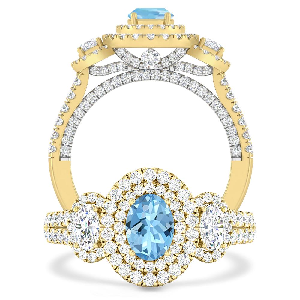 Yellow Gold - Aquamarine