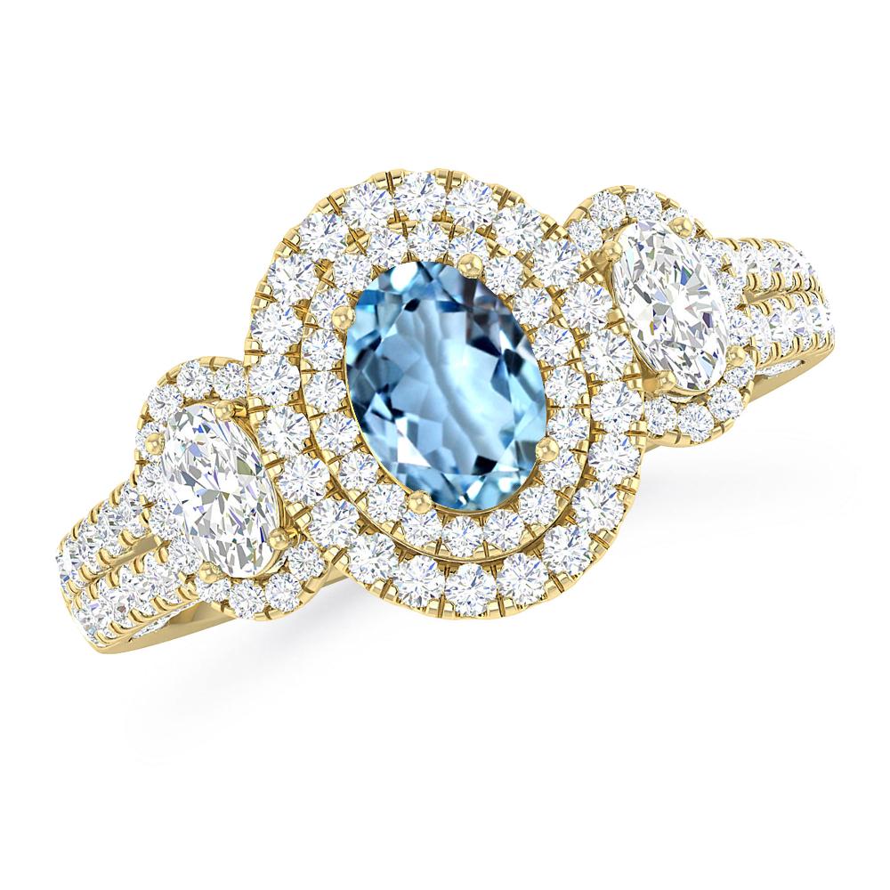 Yellow Gold - Aquamarine