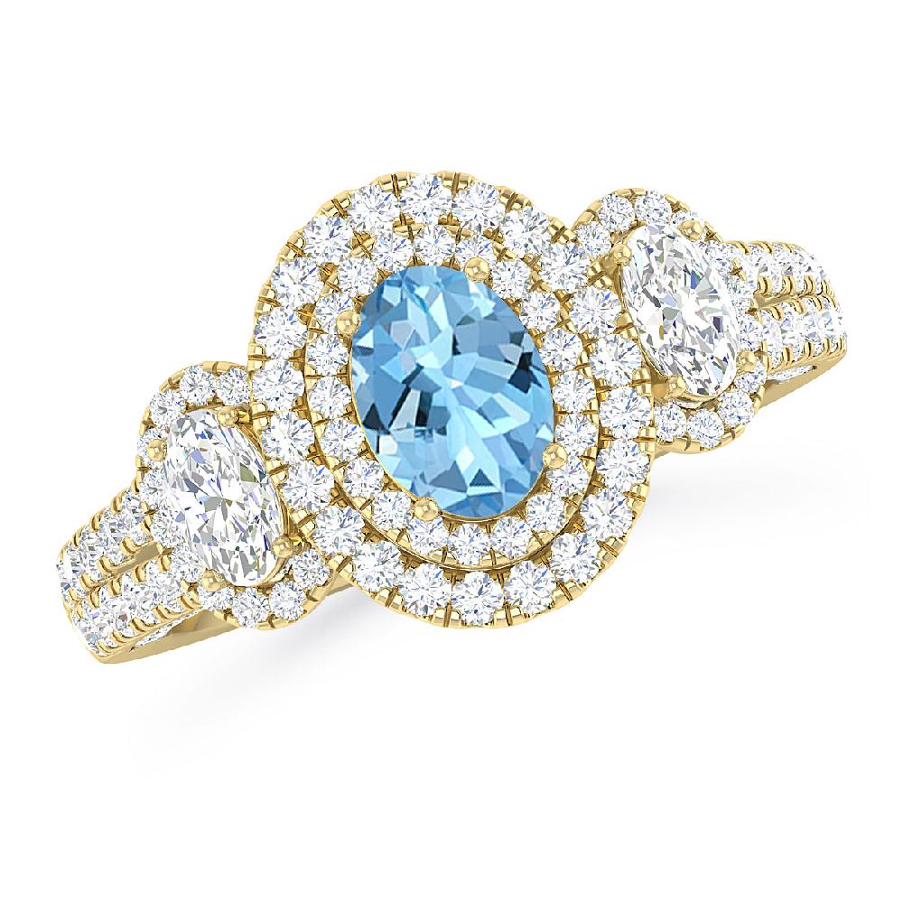 Yellow Gold - Aquamarine