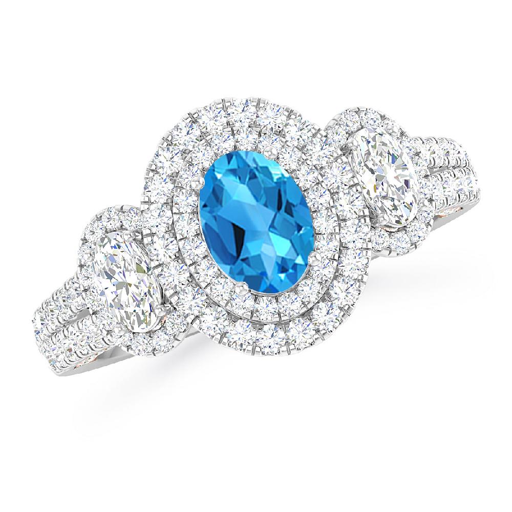 White Gold - Blue Topaz