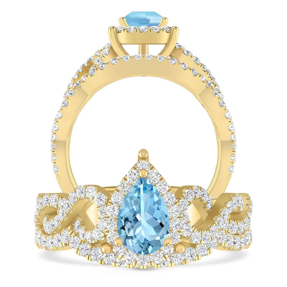 Yellow Gold - Aquamarine