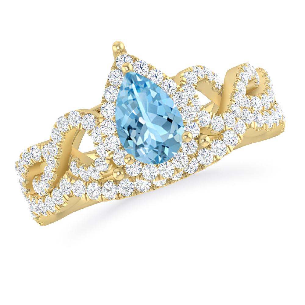 Yellow Gold - Aquamarine