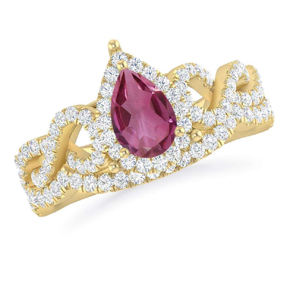 Yellow Gold - Pink Tourmaline